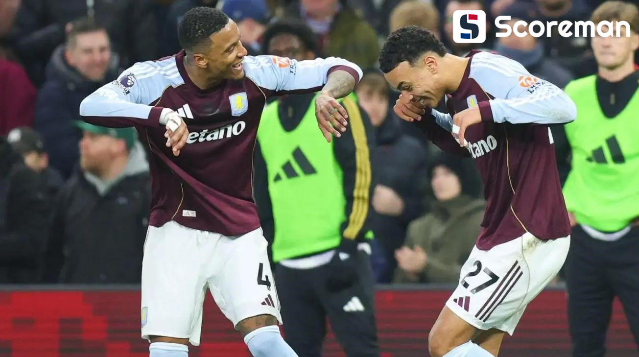 '브루노 부상' 맨유, 아스톤 빌라 원정서 1-2 패... 4G 무패 마감